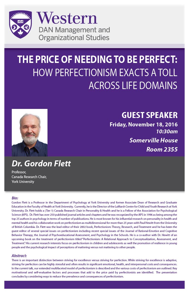 Dr. Gordon Flett Guest Speaker